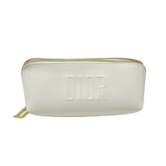 Auth Dior Parfums - White Polyurethane Pouch - Picture 1 of 7